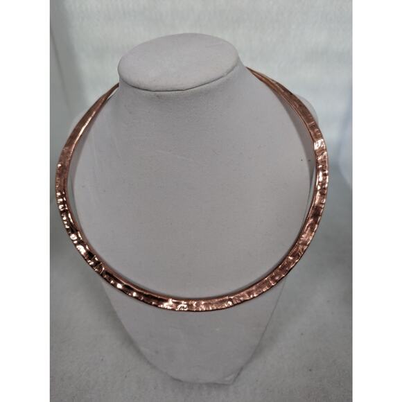 Handmade Copper Cuff Necklaces 3 S,M,L.hammered not oxidized - Picture 5 of 11